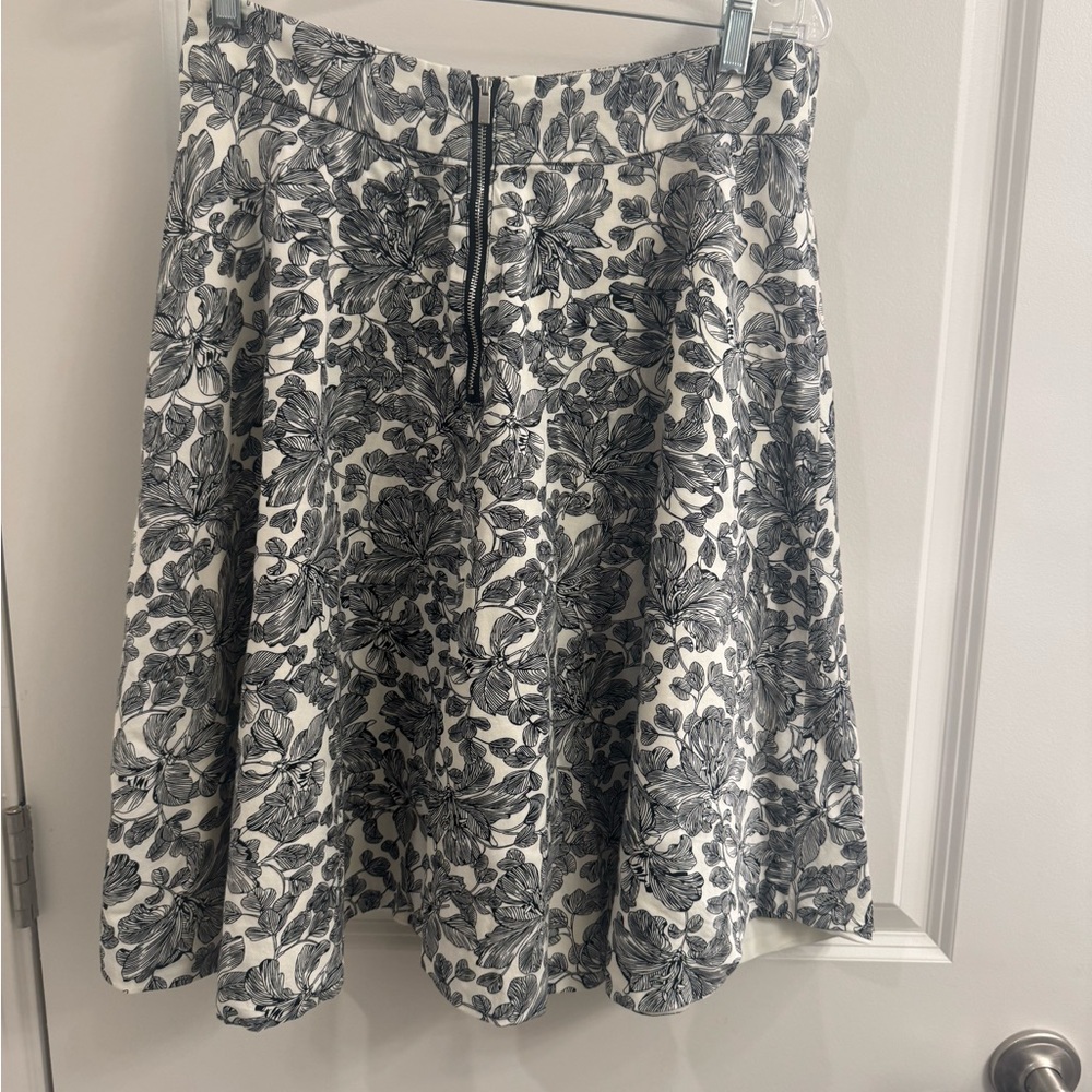 Premise Black and White Floral Mini Skirt